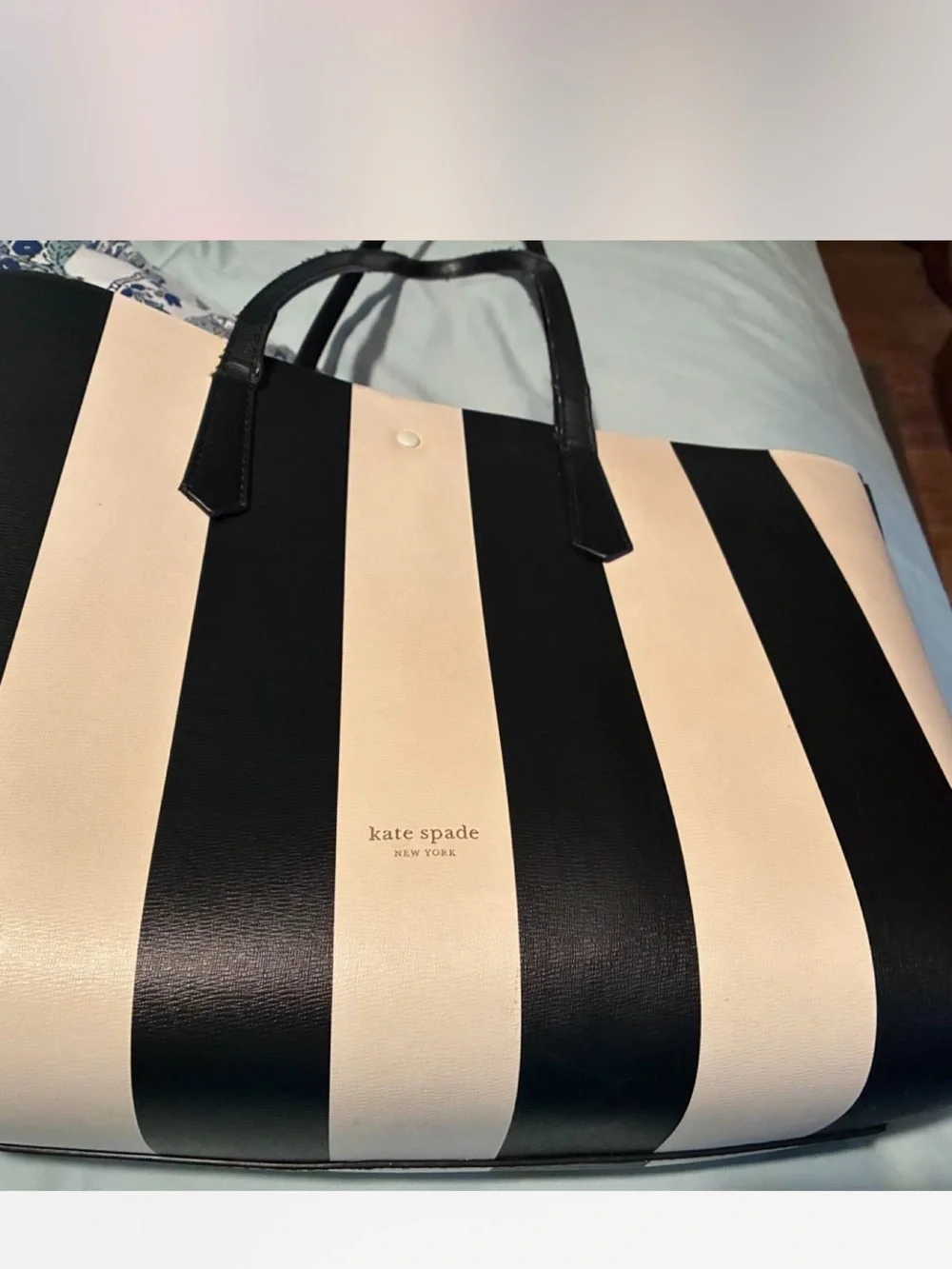 kate spade Molly striped tote and pink Wristlet
